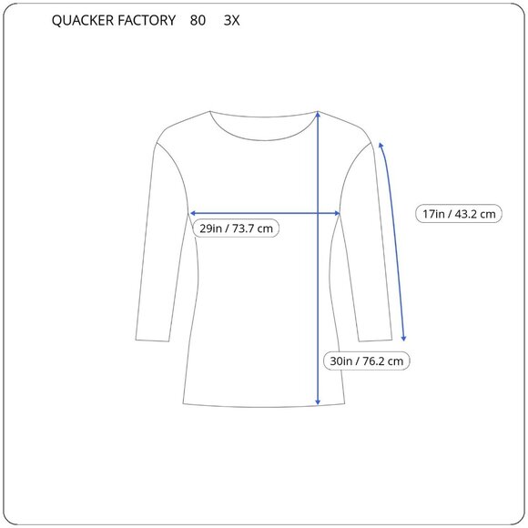 Quacker Factory Womens Top 3X Plus Tunic Roll Tab Sleeve Faux Pearls BLU206E - Picture 2 of 10